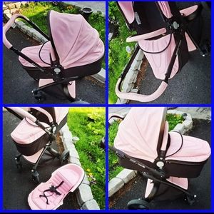 Pink Leather Baby Stroller